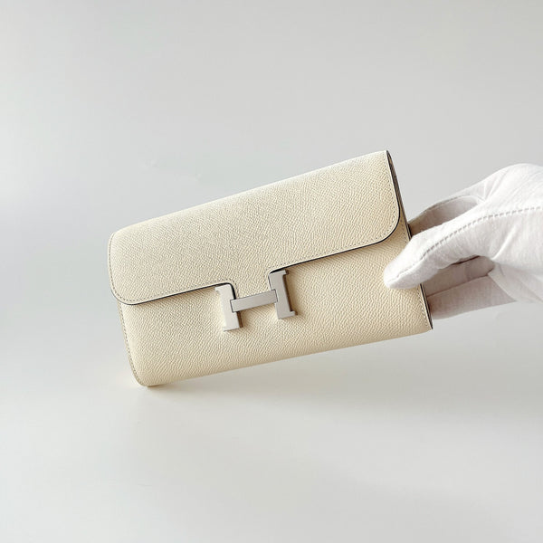 Hermes Constance Long To Go Wallet In Nata And Gold Hardware - Found Fashion