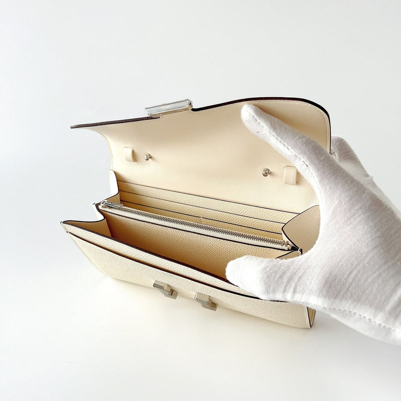 Hermes Constance Long To Go Wallet In Nata And Gold Hardware - Found Fashion