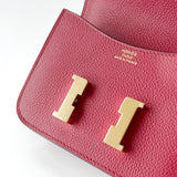 Hermes Constance Slim Wallet In Rouge Grenat With Gold Hardware - Found Fashion