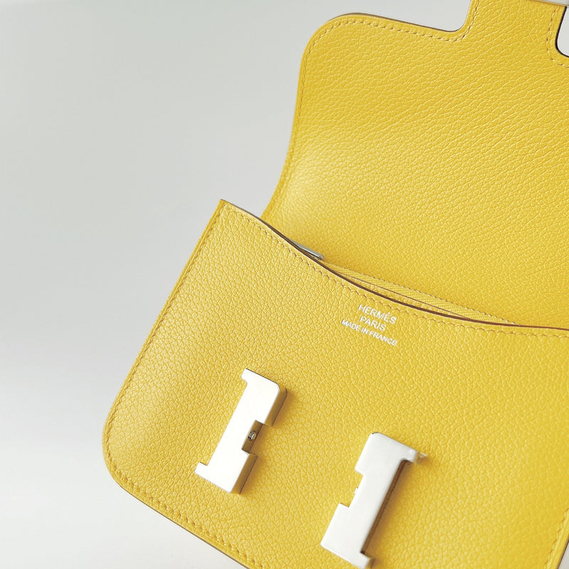 Hermes Constance Slim Wallet In Yellow, Jeune De Naples - Found Fashion