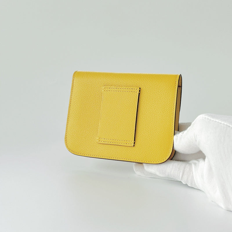 Hermes Constance Slim Wallet In Yellow, Jeune De Naples - Found Fashion