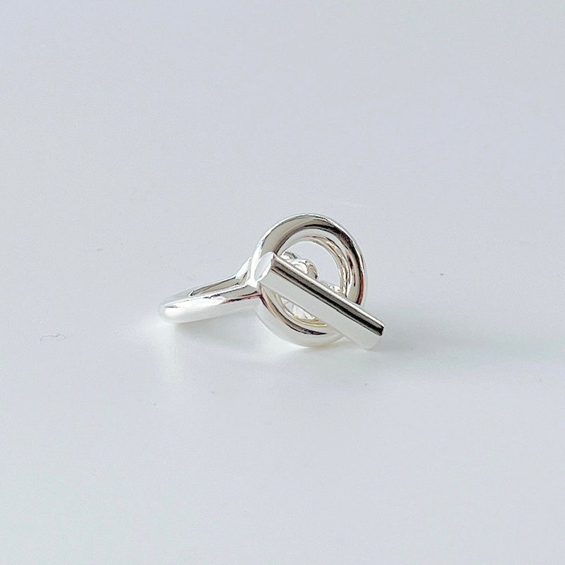 Hermes Croisette Ring In Silver, Size 50 - Found Fashion