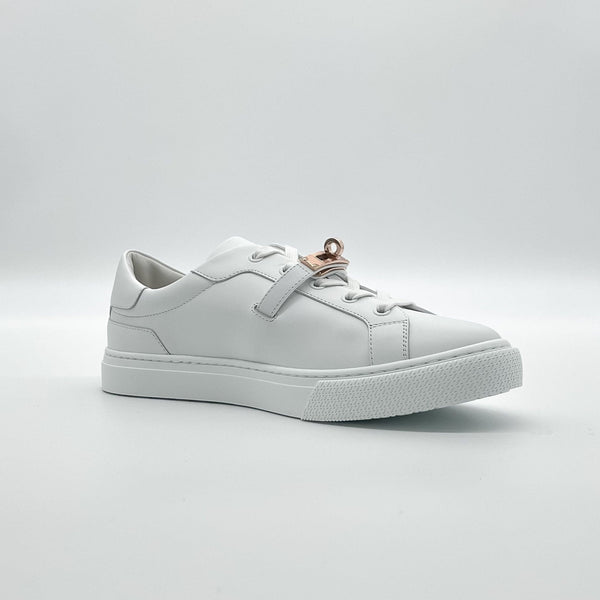 Hermès Day Sneaker | White & Rose Gold - Found Fashion