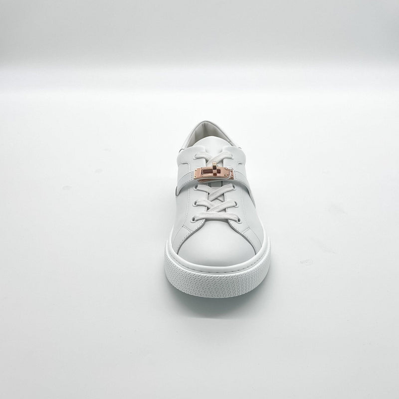Hermès Day Sneaker | White & Rose Gold - Found Fashion
