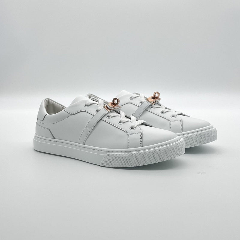Hermès Day Sneaker | White & Rose Gold - Found Fashion