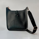 Hermes Evelyne III 29 Bag In Black (Noir) With Gold Hardware - Found Fashion