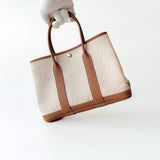 Hermes Garden Party 30 In Ecru Canvas and Abricot Negonda Leather - Found Fashion