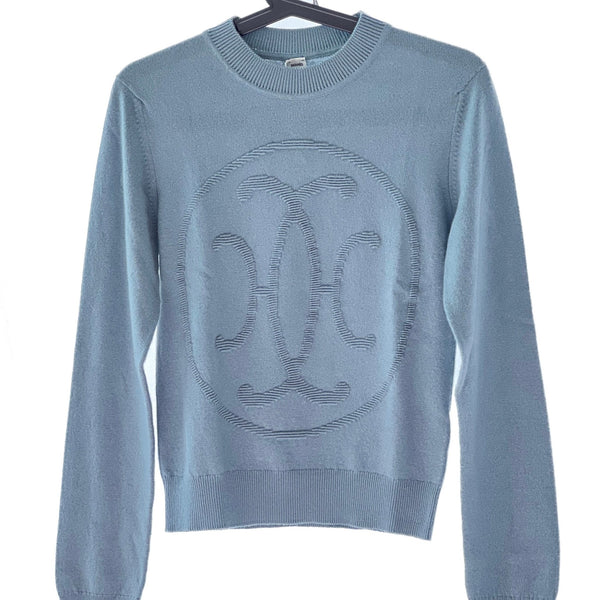 Hermès "H Lift" Cashmere Sweater In Bleu Lichen, Light Blue | Size 36
