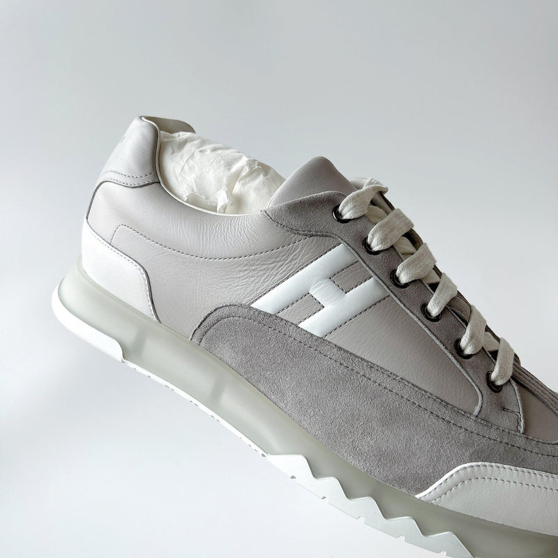 Hermès Homme Trail Sneaker | Grey and White | Size 45 - Found Fashion