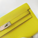 Hermes Kelly Classique To Go Wallet, In Jaune Citron Epsom Leather And Palladium Hardware, Yellow - Found Fashion