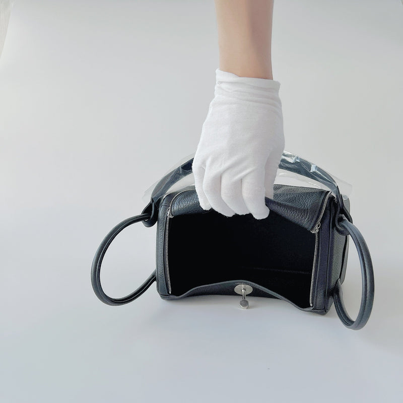 Hermes Lindy 26 In Black With Palladium Hardware - Found Fashion