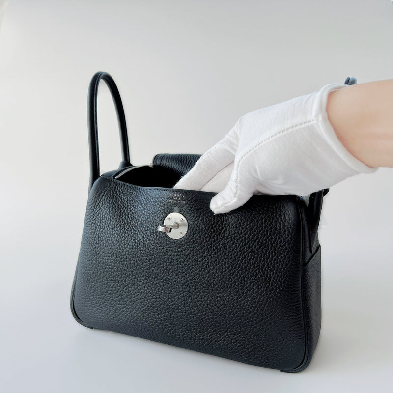 Hermes Lindy 26 In Black With Palladium Hardware - Found Fashion