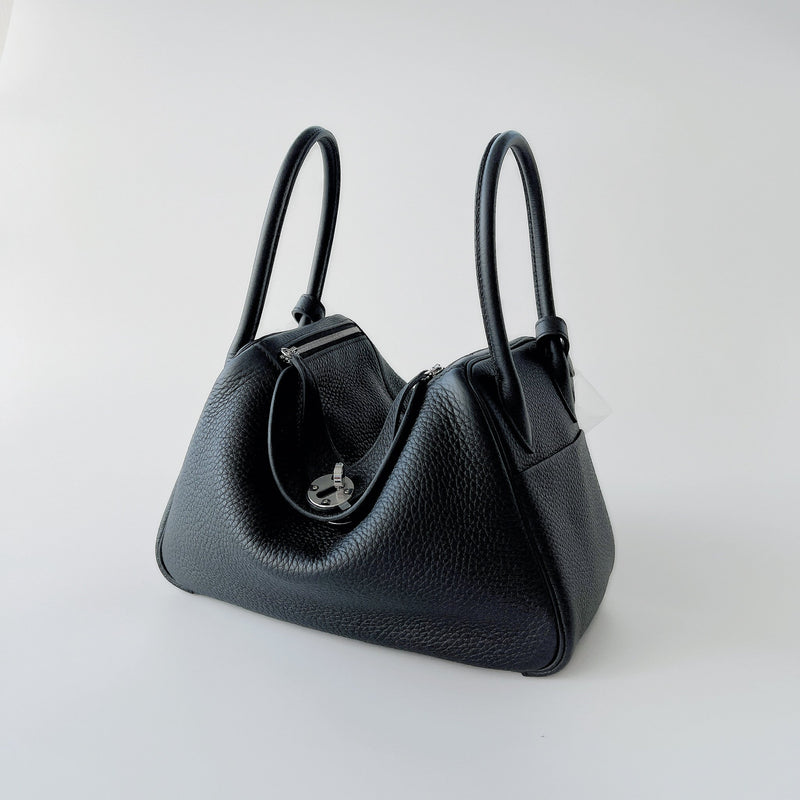 Hermes Lindy 26 In Black With Palladium Hardware - Found Fashion