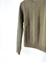 Hermes Long Sleeve Sweater In Wool | Green Vert Treillis | Size 40
