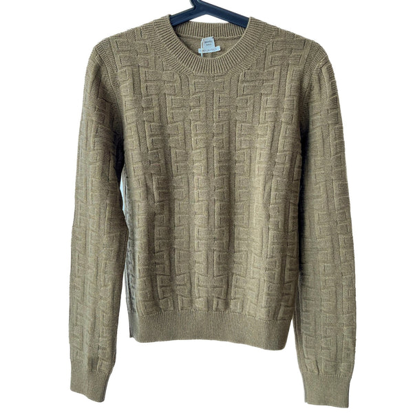 Hermes Long Sleeve Sweater In Wool | Green Vert Treillis | Size 40