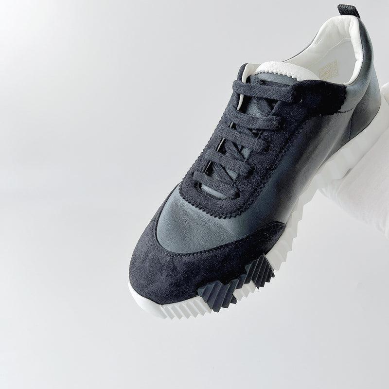 Hermes Men's Bouncing Sneaker In Black And White, Size 42.5 - Found Fashion