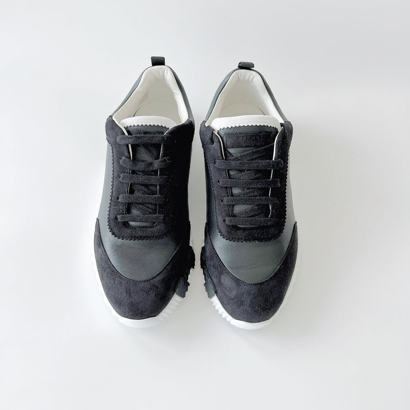 Hermes Men's Bouncing Sneaker In Black And White, Size 42.5 - Found Fashion