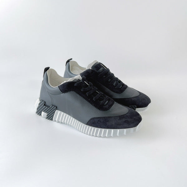 Hermes Men's Bouncing Sneaker In Black And White, Size 42.5 - Found Fashion