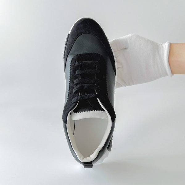 Hermes Men's Bouncing Sneaker In Black And White, Size 42.5 - Found Fashion