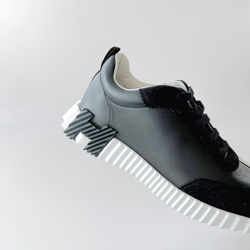 Hermes Men's Bouncing Sneaker In Black And White, Size 42.5 - Found Fashion