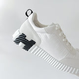 Hermes Men's Bouncing Sneaker In White And Black, Size 43 - Found Fashion