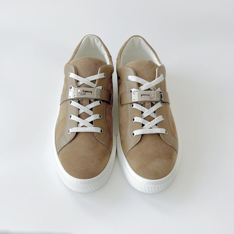 Hermes Men's Day Sneaker In Brown Suede, Size 42 - Found Fashion