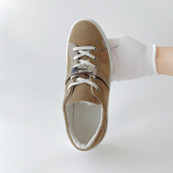 Hermes Men's Day Sneaker In Brown Suede, Size 42 - Found Fashion