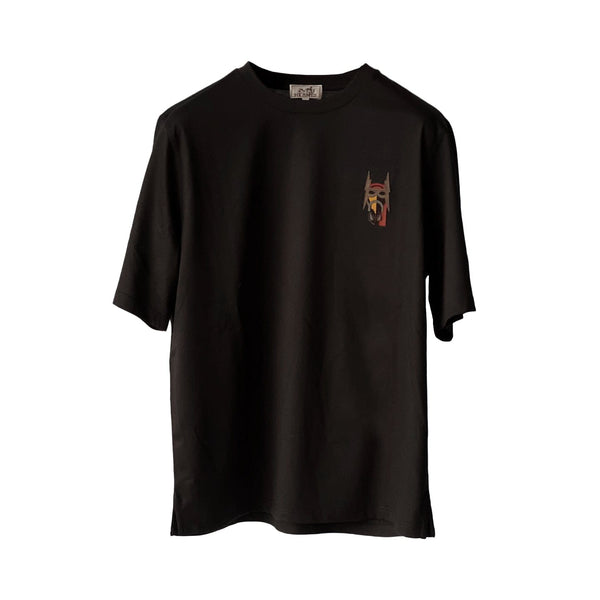 Hermes Men's Mini Patch Cuir T-Shirt In Black, Size L - Found Fashion