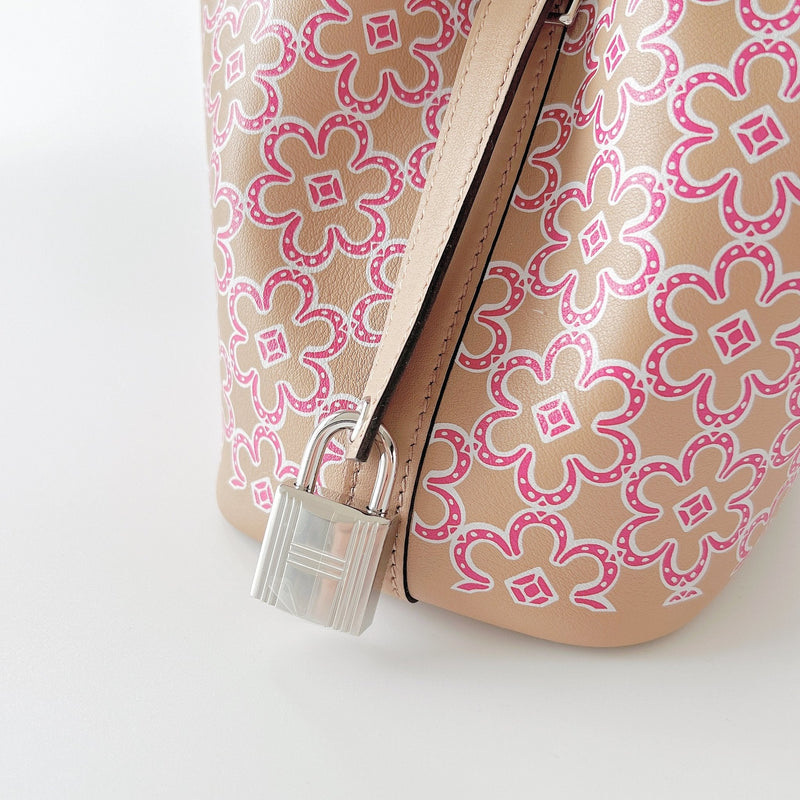 Hermes Micro Lucky Daisy Picotin 14 Swift Chai / Rose / Blanc - Found Fashion