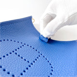 Hermes Mini Evelyne 16 Clemence In Bleu Royal With Gold Hardware - Found Fashion