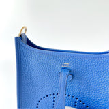 Hermes Mini Evelyne 16 Clemence In Bleu Royal With Gold Hardware - Found Fashion
