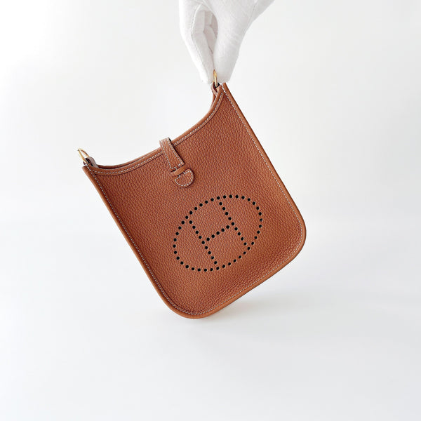 Hermes Mini Evelyne 16 In Gold With Gold Hardware - Found Fashion