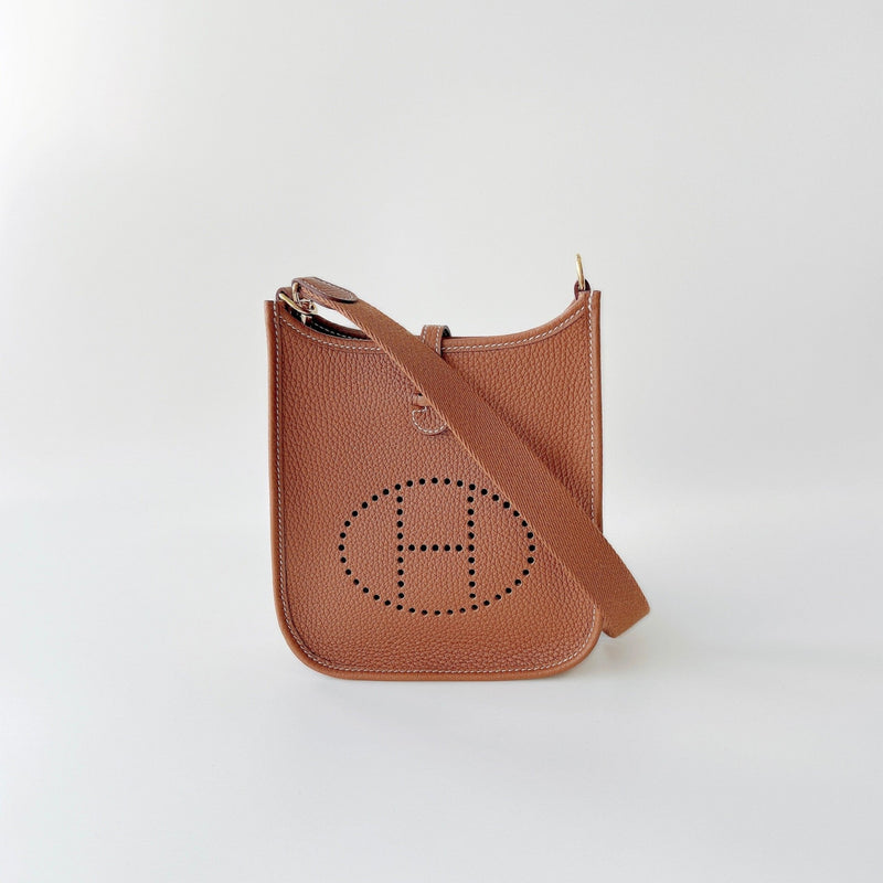 Hermes Mini Evelyne 16 In Gold With Gold Hardware - Found Fashion