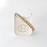 Hermes Mini Evelyne 16 In Nata With A Limited Edition Strap, Palladium Hardware - Found Fashion