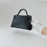 Hermes Mini Kelly II Sellier In Black With Gold Hardware, Epsom Leather - Found Fashion