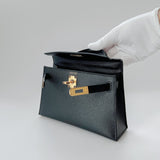 Hermes Mini Kelly II Sellier In Black With Gold Hardware, Epsom Leather - Found Fashion