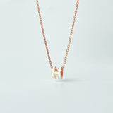 Hermes Mini Pop H Necklace In White & Rose Gold - Found Fashion