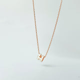 Hermes Mini Pop H Necklace In White & Rose Gold - Found Fashion
