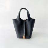 Hermes Picotin Lock Bag 18 In Caban Clemence Leather And Gold Hardware - Found Fashion