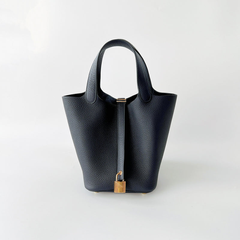 Hermes Picotin Lock Bag 18 In Caban Clemence Leather And Gold Hardware - Found Fashion