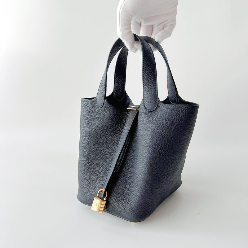 Hermes Picotin Lock Bag 18 In Caban Clemence Leather And Gold Hardware - Found Fashion