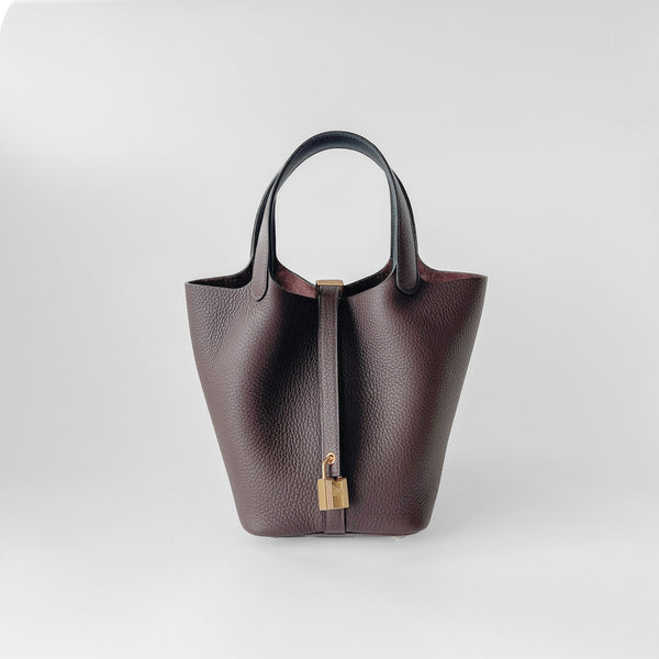 Hermes Picotin Lock Bag 18 In Rouge Sellier And Gold Hardware - Found Fashion
