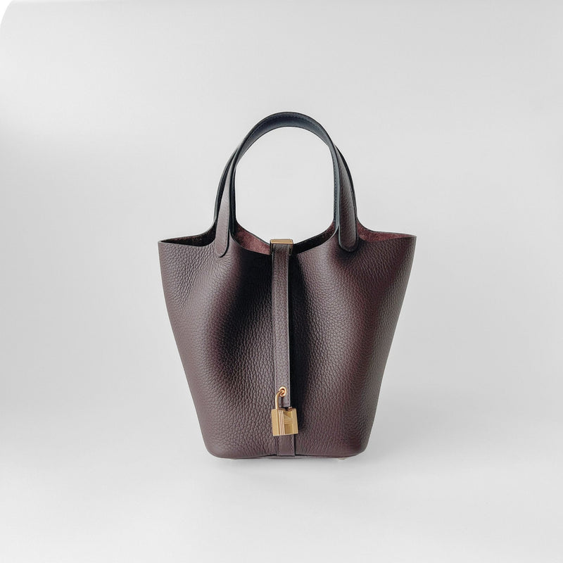 Hermes Picotin Lock Bag 18 In Rouge Sellier And Gold Hardware - Found Fashion