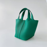 Hermes Picotin Lock Bag 18 In Vert Jade, Green Taurillon Maurice Leather And Gold Hardware - Found Fashion