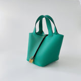 Hermes Picotin Lock Bag 18 In Vert Jade, Green Taurillon Maurice Leather And Gold Hardware - Found Fashion