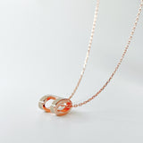 Hermes Pop H Necklace In Marron Glace And Rose Gold - Found Fashion