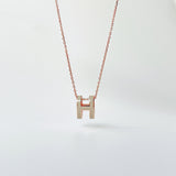 Hermes Pop H Necklace In Marron Glace And Rose Gold - Found Fashion