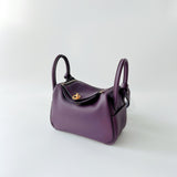 Hermes Rare Mini Lindy In Cassis And Royal Bleu, With Gold Hardware - Found Fashion