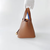 Hermes Rare Picotin 18 In Gold And Bleu Royale With Gold Hardware - Found Fashion