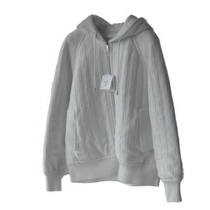 Hermès Women's Reversible Zip Cardigan Hoodie, 38, Blanc